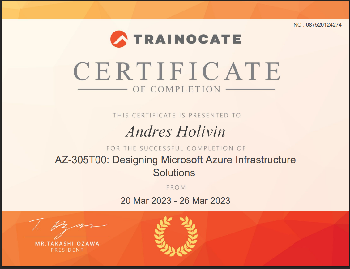 AZ-305T00: Designing Microsoft Azure Infrastructure Solutions