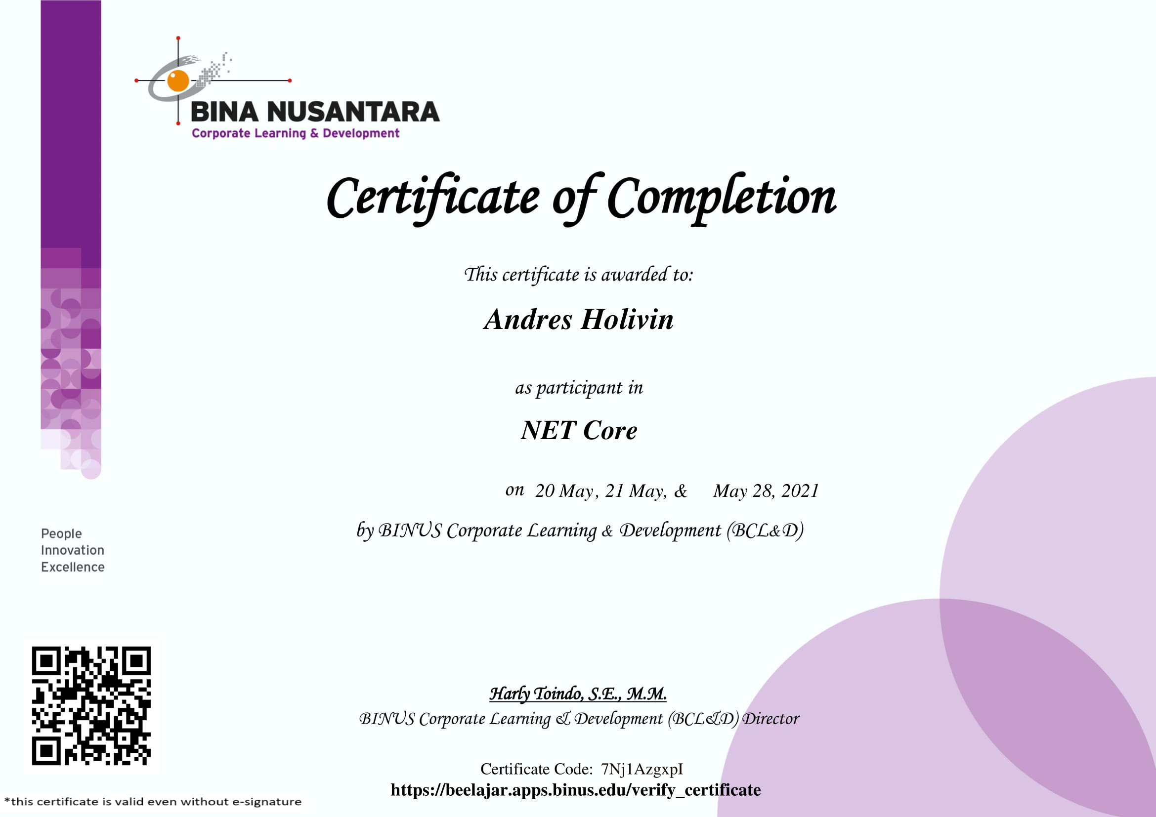 .NET Core Certificate